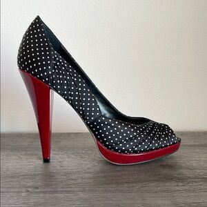 Steve Madden Black and Red Peep Toe Heels